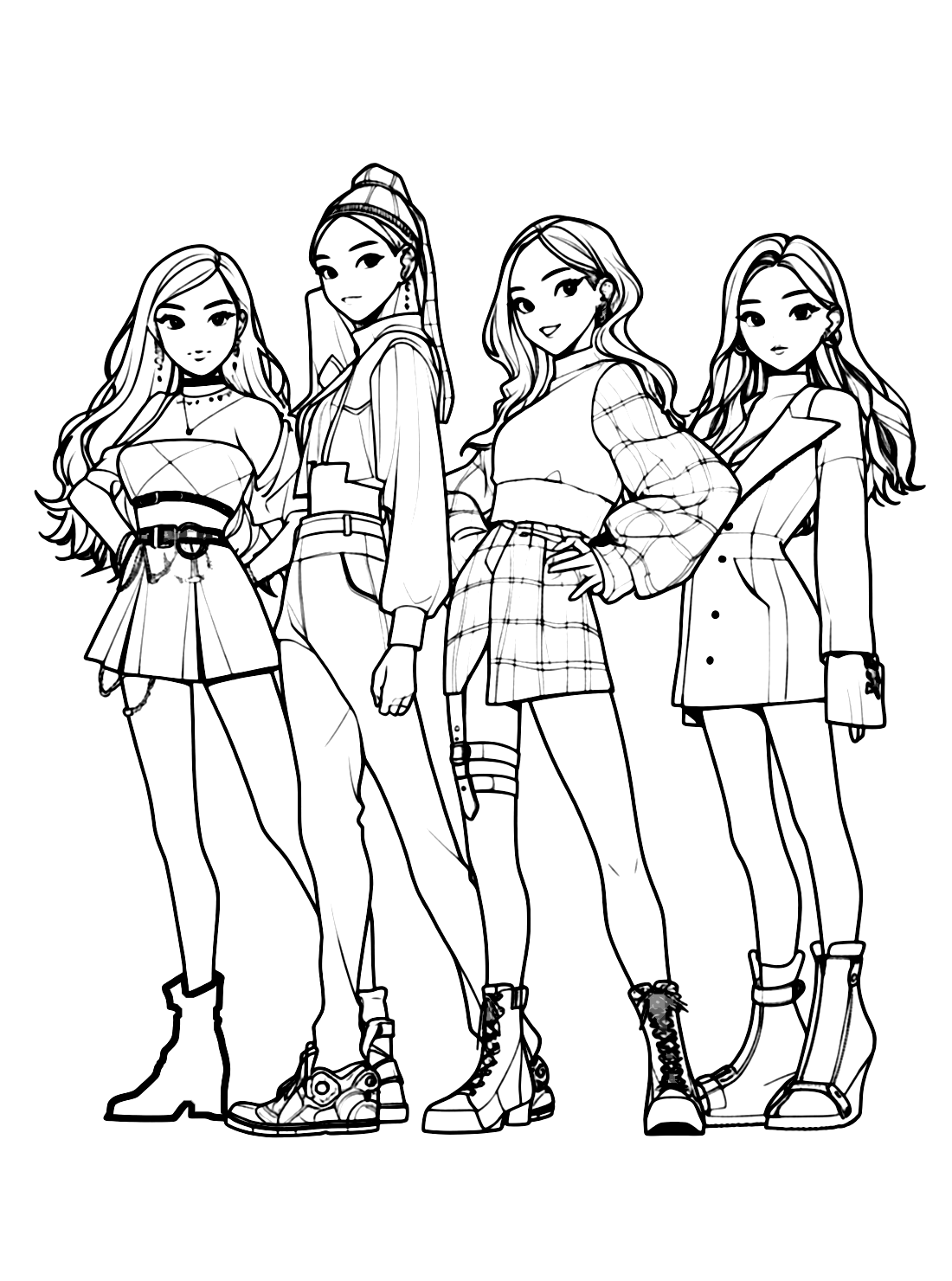 Blackpink Group Coloring Pages Coloring Online Free