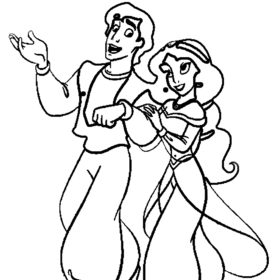 Aladdin And Jasmine Drawing