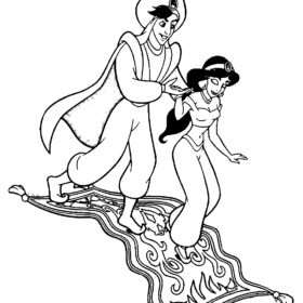 Aladdin and Jasmine Clip Art