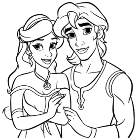 Aladdin and jasmine printable