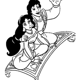 Jasmine and Aladdin On A Pillow