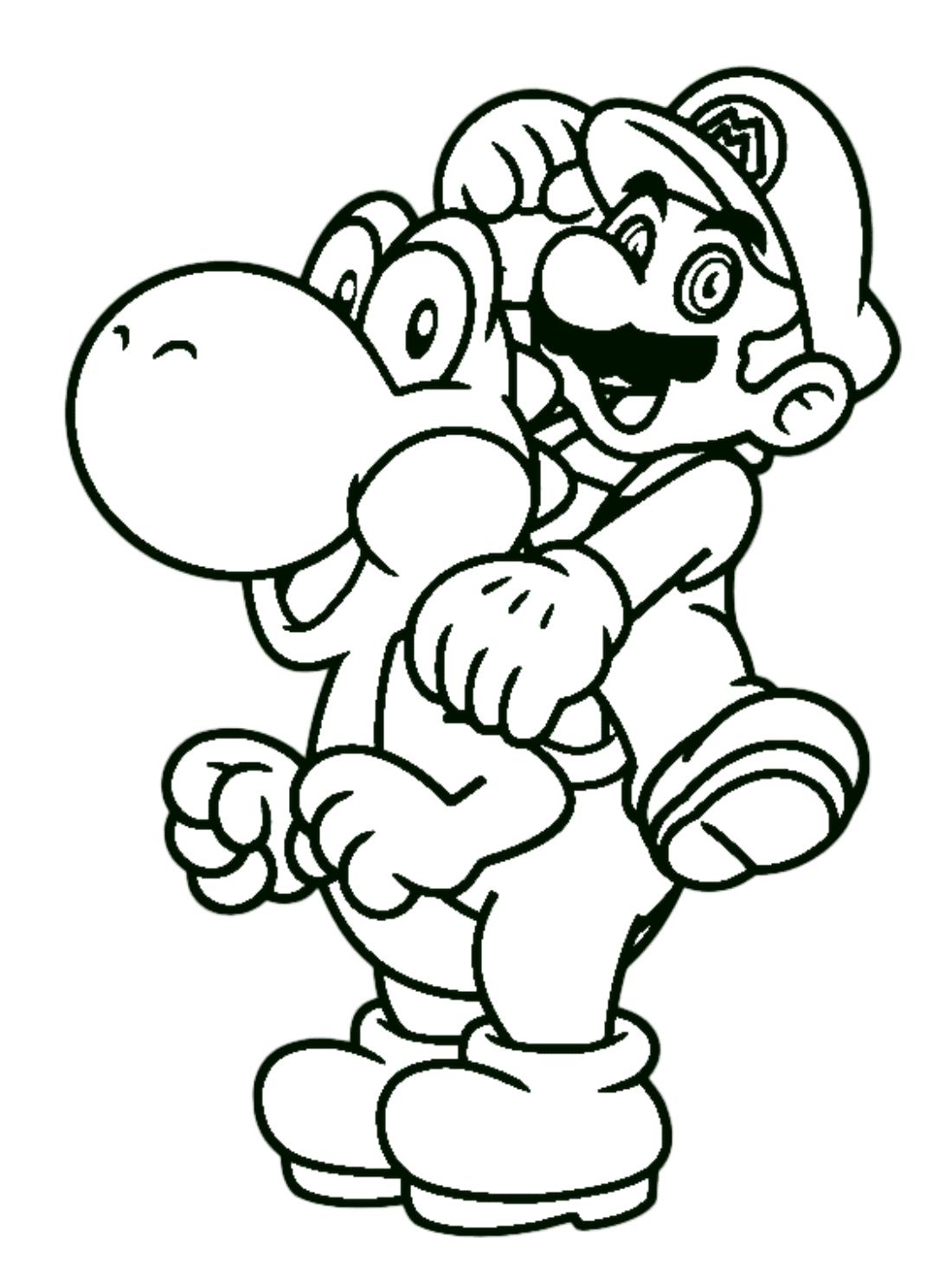 Mario Riding Luigi - Coloring Online Free