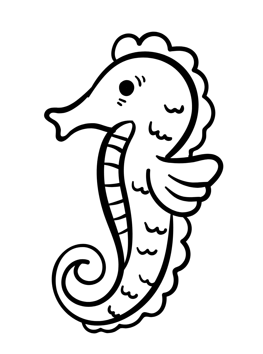 Seahorse Coloring Pages Free Online For Kids