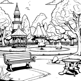 coloring pages park drawing