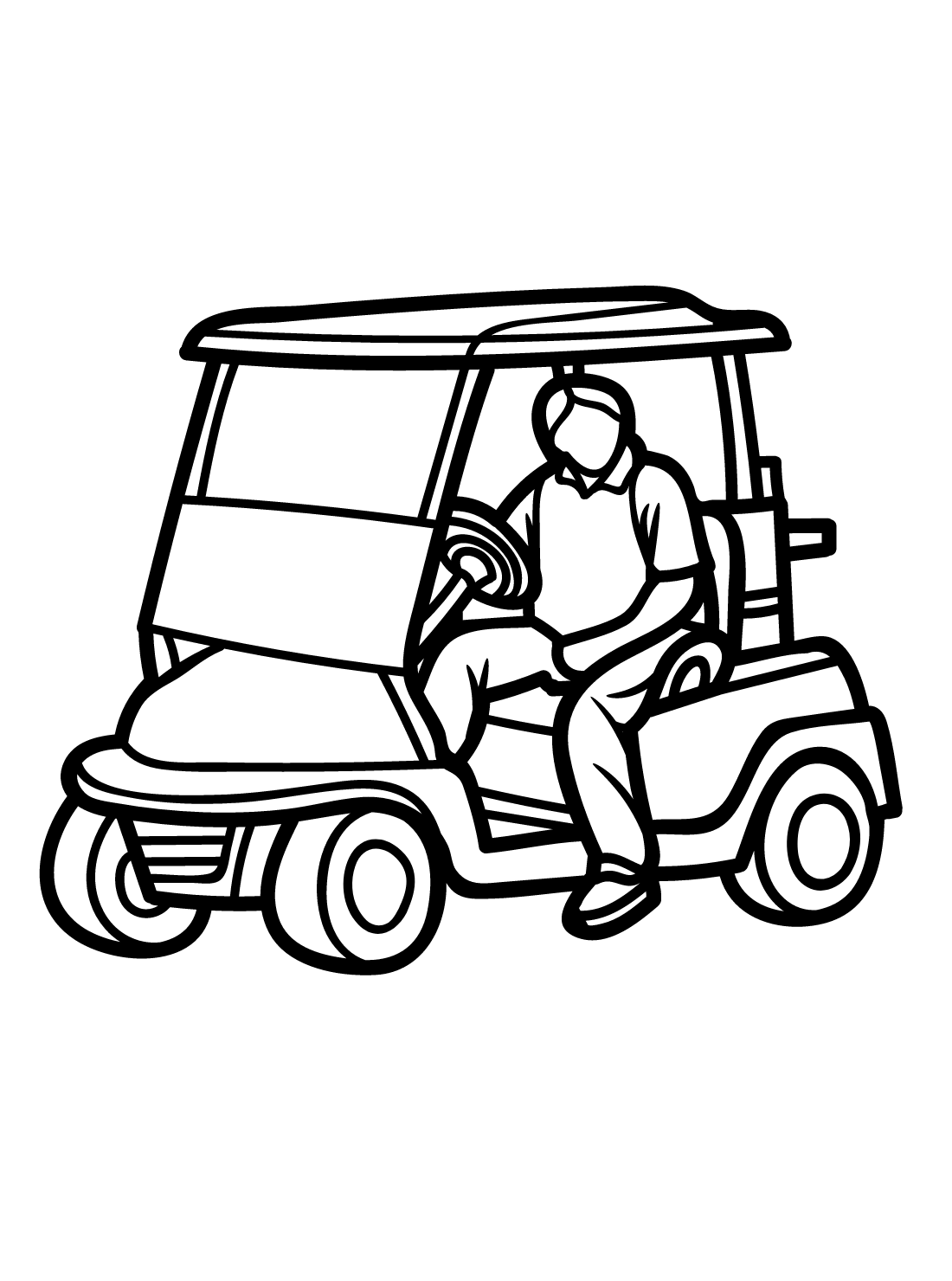 Golf Cart Simple - Coloring Online Free