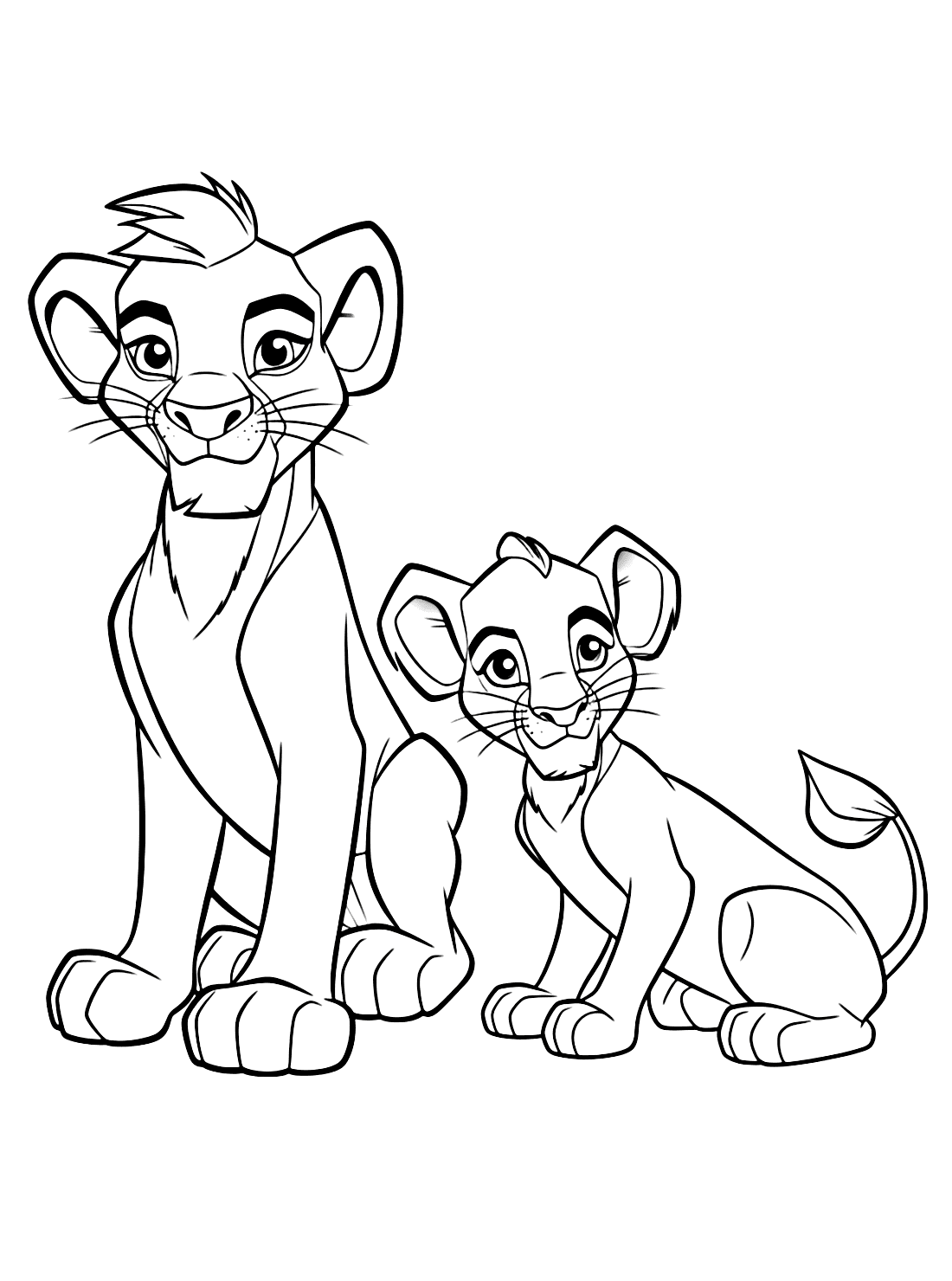 Simba and nala - Coloring Online Free