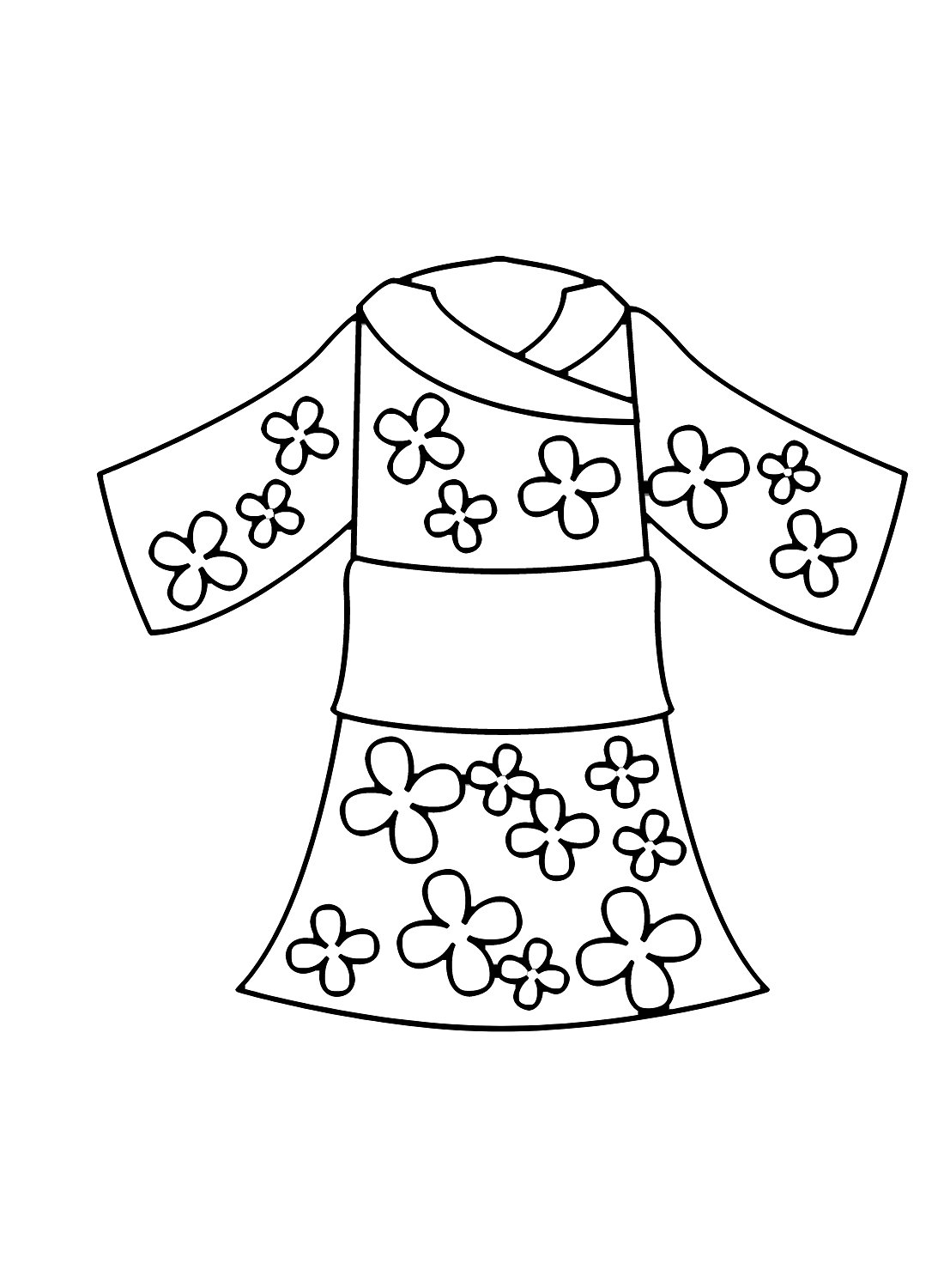 Kimono For Girl Coloring Online Free