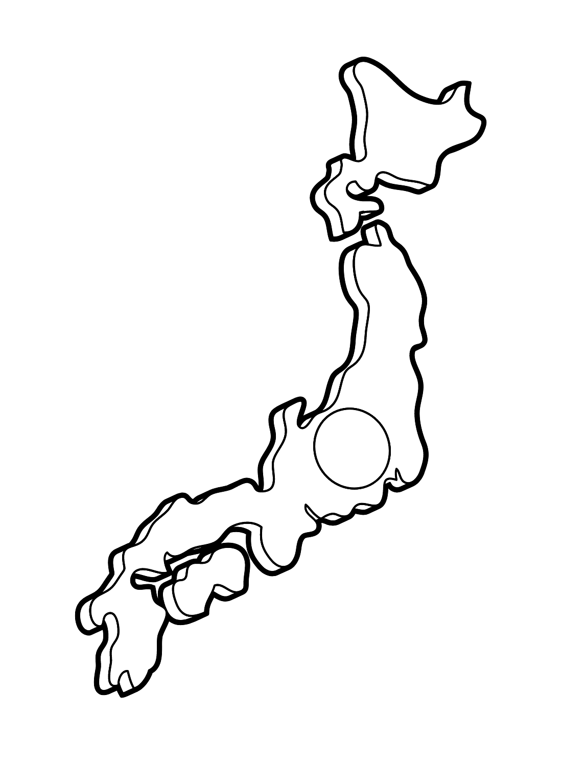 Map Of Japan Coloring Online Free   Map Of Japan 