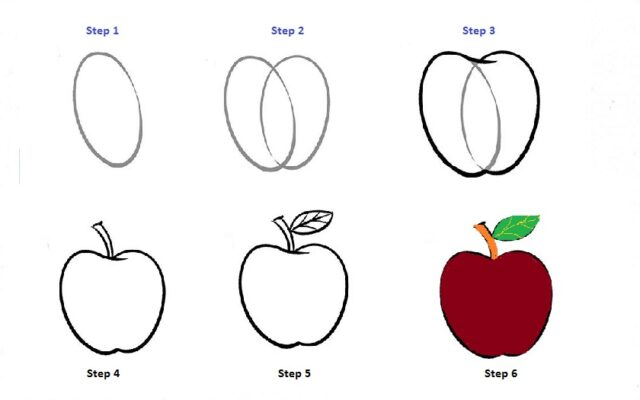 How To Draw An Apple Step By Step