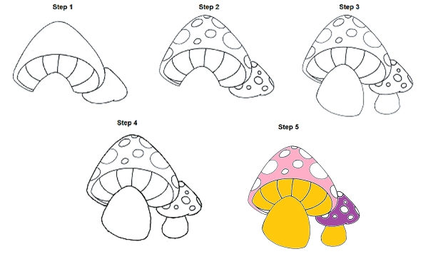 How to Draw a Mushroom Step by Step