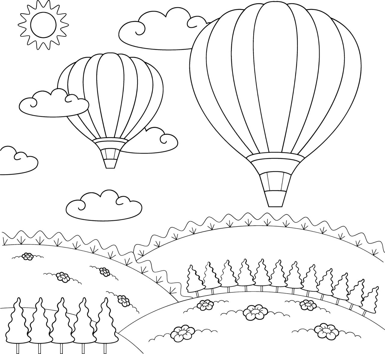 Balloon Coloring Pages Free Online For Kids 